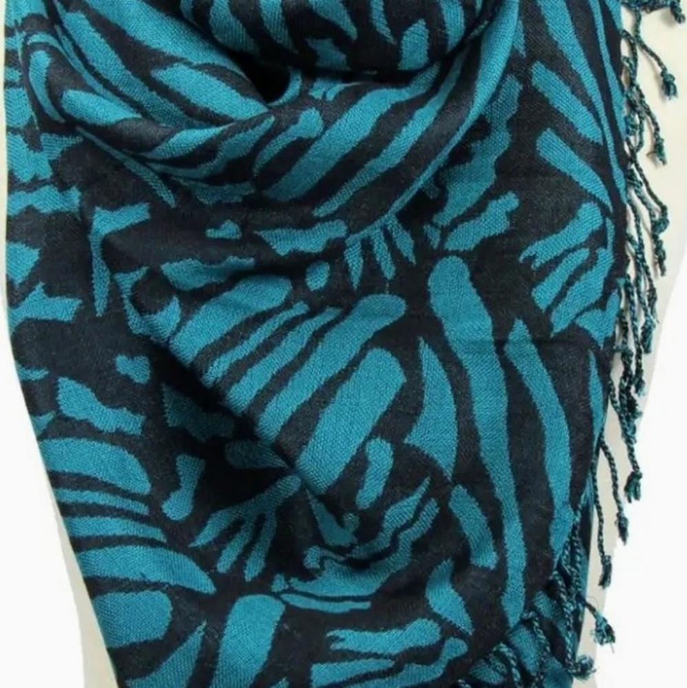 Blue and Black Zebra stripe scarf